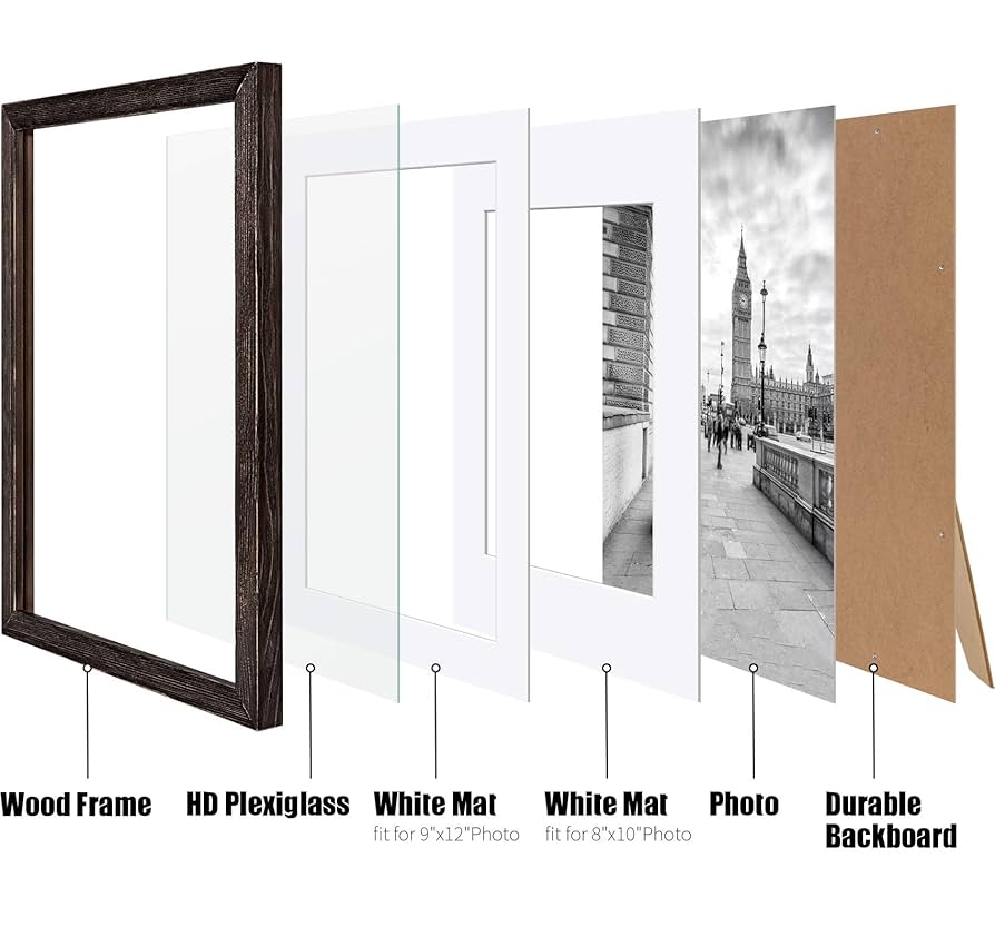 Amazon.co.jp: 11 x 14 素朴な写真フレーム 無垢材 - 9 x 12